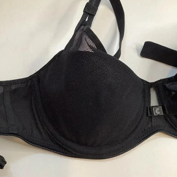 CHANTELLE Black Lightweight Mesh Underwire Bra Size 30D - Picture 5 of 12